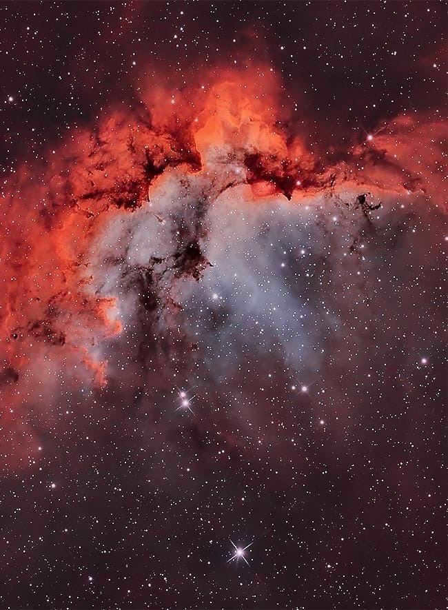 The Wizard Nebula surrounds the evolving diffuse star cluster NGC 7380 Nebula, Universe, Galaxy, Astronomy, Astronomy, Cosmos, Stars, Star cluster, Astrophoto