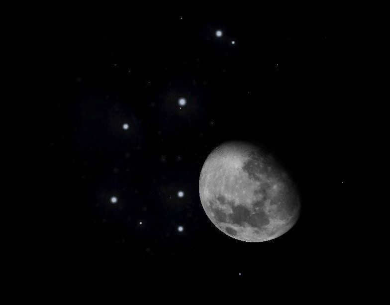 The Moon and the Pleiades