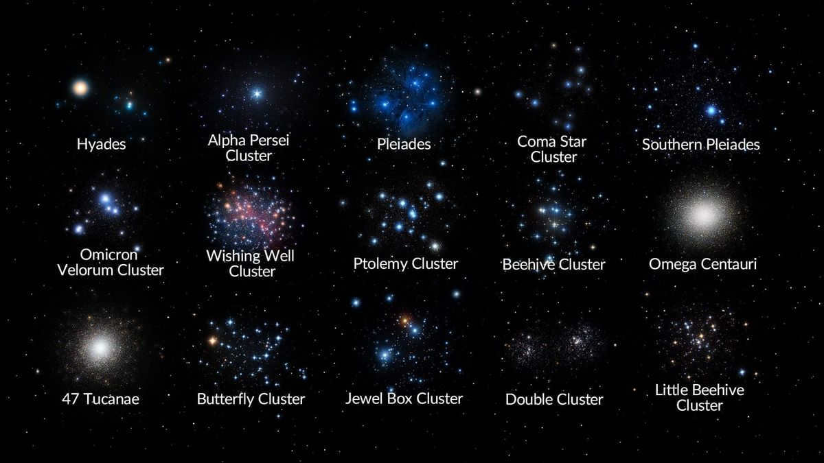 Star clusters list
