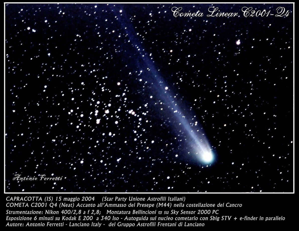 M44/2001 Q4 NEAT comet Beehive cluster and C