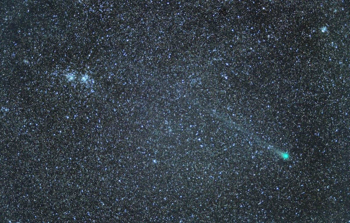 Double Cluster in Perseus and Lovejoy Comet