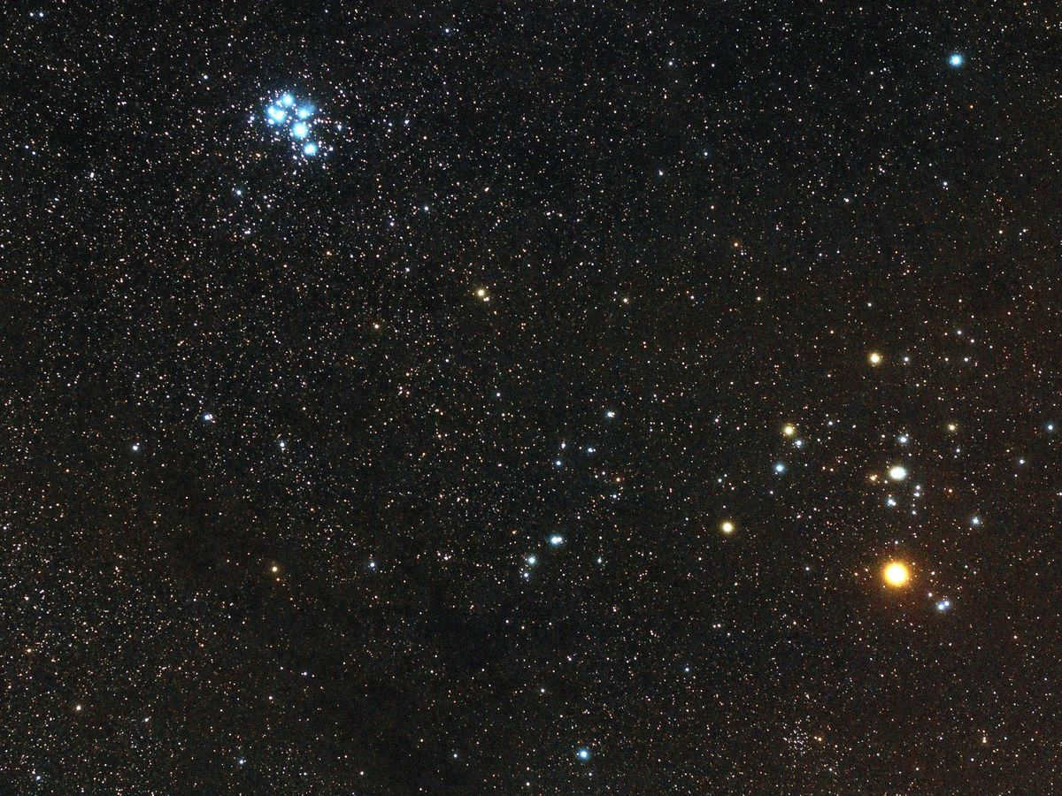 Hyades and Pleiades star clusters