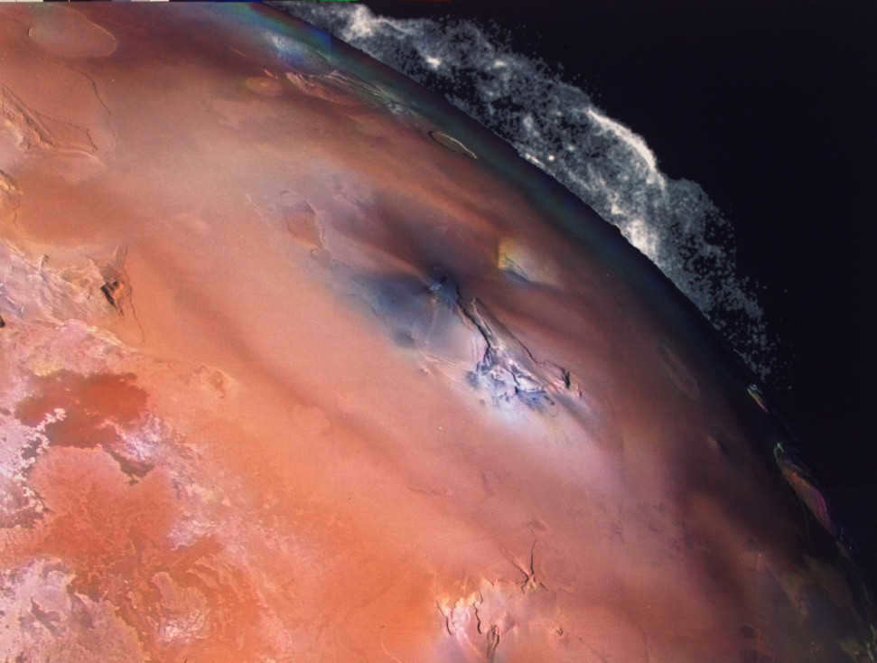 The eruption of the Pele volcano on Io, captured by the Voyager 2 spacecraft.