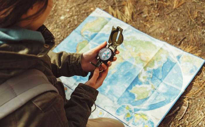 If the sky is obscured by clouds, a map and compass can help you find the star.