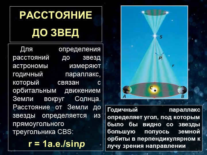 DISTANCE TO STARS To determine distances to stars, astronomers measure. 