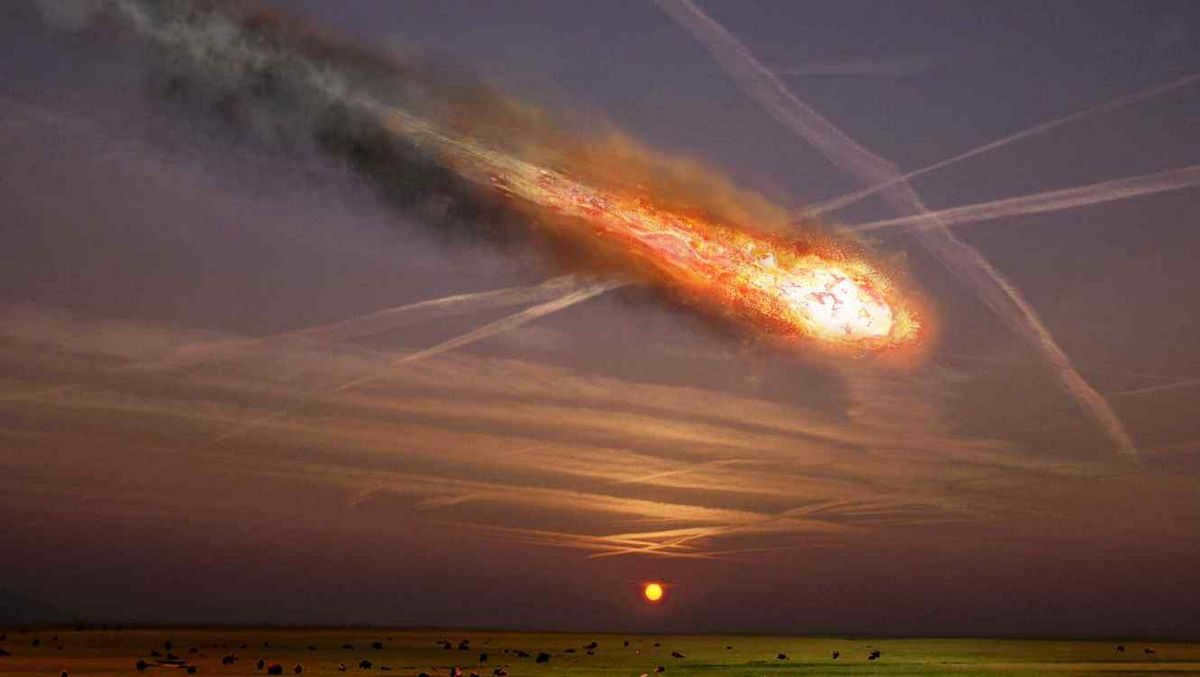 Meteorite in the atmosphere