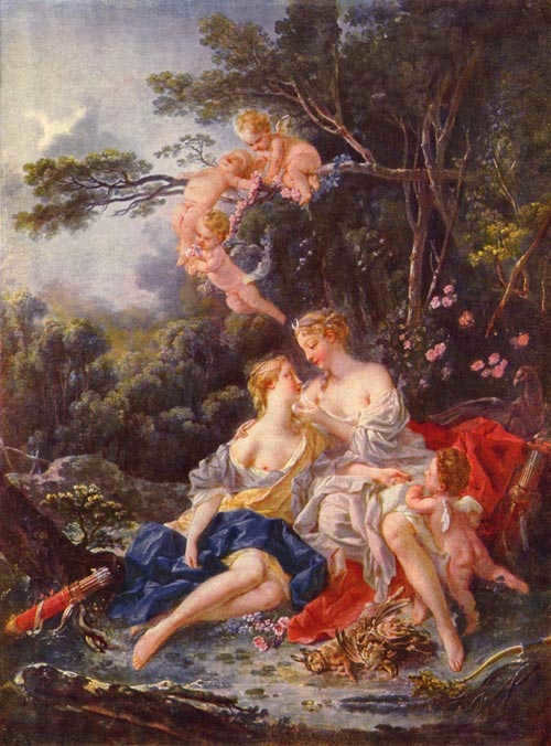Callisto and Jupiter Zeus assumes the image of Artemis.