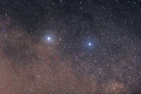 Proxima Centauri (circled)