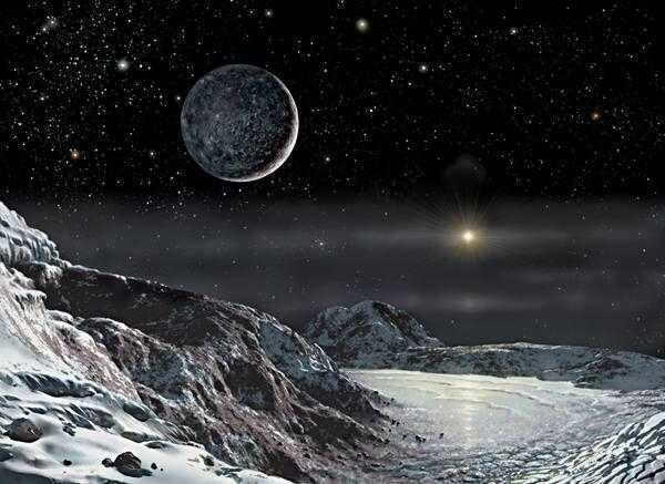 Pluto's surface in an artist's rendering