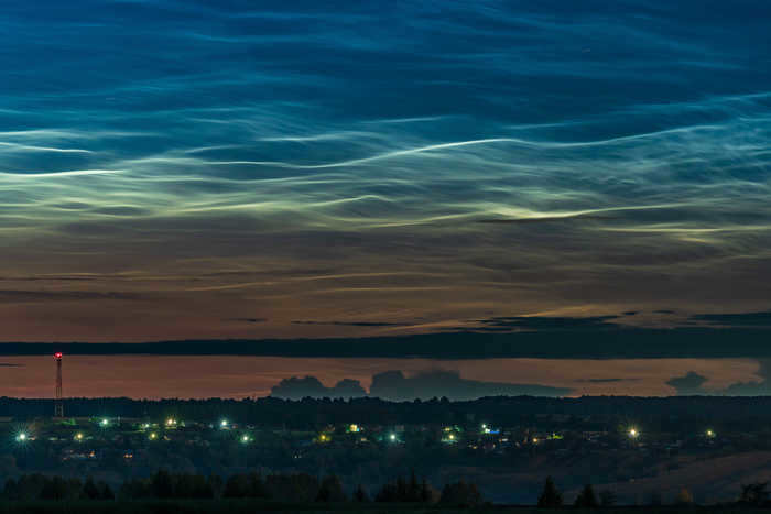 Silver clouds like an ocean in the sky. Filmed on August 1. Chuvashia Silver clouds, Sky, Landscape, Chuvashia, Field, Horizon, Night, Village, August, Longpost