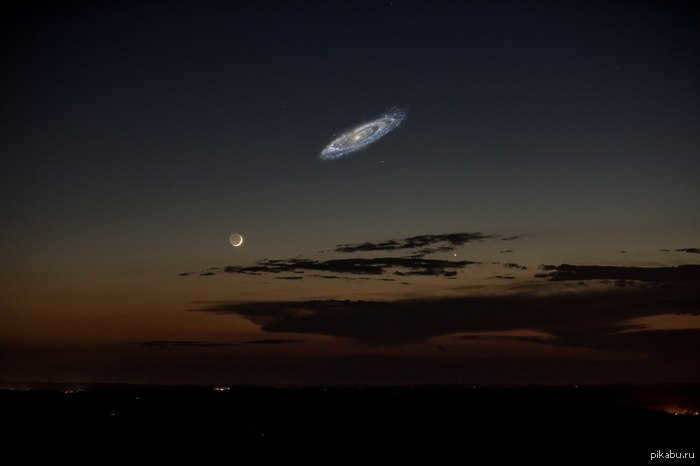 Andromeda Nebula (aka Andromeda Galaxy) This is how the Andromeda Galaxy would look in the night sky today if it were brighter.