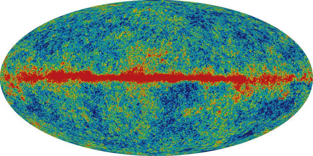 Map of the distribution of relic radiation. 