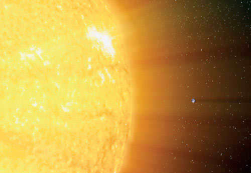 It is an ordinary yellow star of the very common G2 class. Every 225-250 million years, it makes a complete revolution in a nearly circular orbit with a radius of 26,000 light-years around the center of a typical large spiral galaxy with a passive nucleus that does not emit powerful energy flows. It's this ordinariness, however, that makes us happy. Stars colder and hotter (and the more close to active galactic centers) are much less suitable for the role of the cradle of life, at least - carbon. Image "Popular Mechanics"