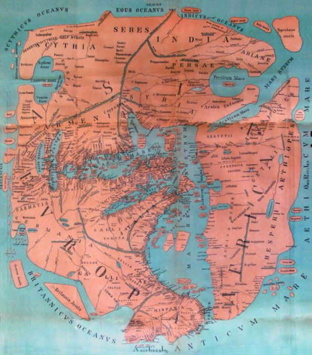 Pomponius Mela's map reconstructed by modern researchers. /Photo:blogspot.com