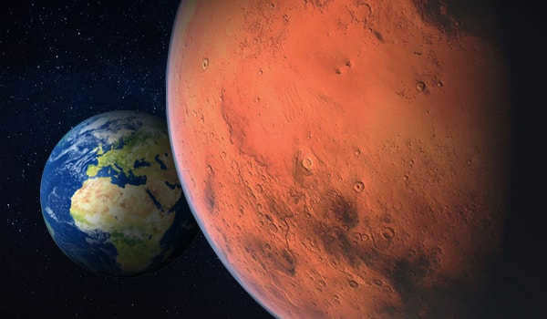 view of earth from mars