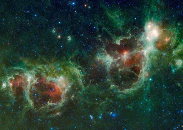 Heart and Soul Nebula in the infrared