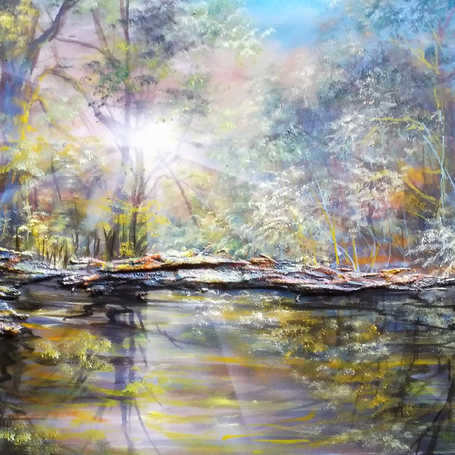 Tropicano - painting on mirror