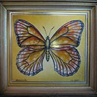Butterfly Danaid - painting on mirror.