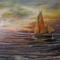 Painting on mirror - Landscape.