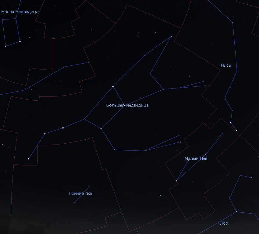 boundaries of the Big Dipper constellation