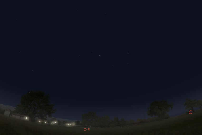 the Big Dipper in the sky of Moscow and St. Petersburg