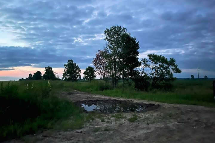 The landscape looked quite different in the morning