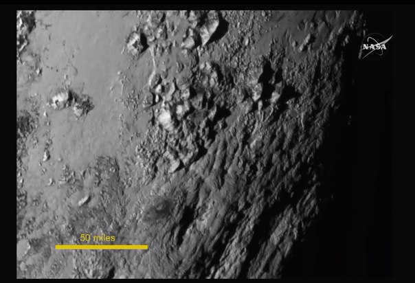 Pluto's surface up close