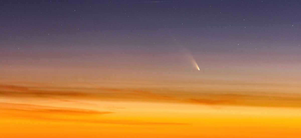 comet in the evening sky