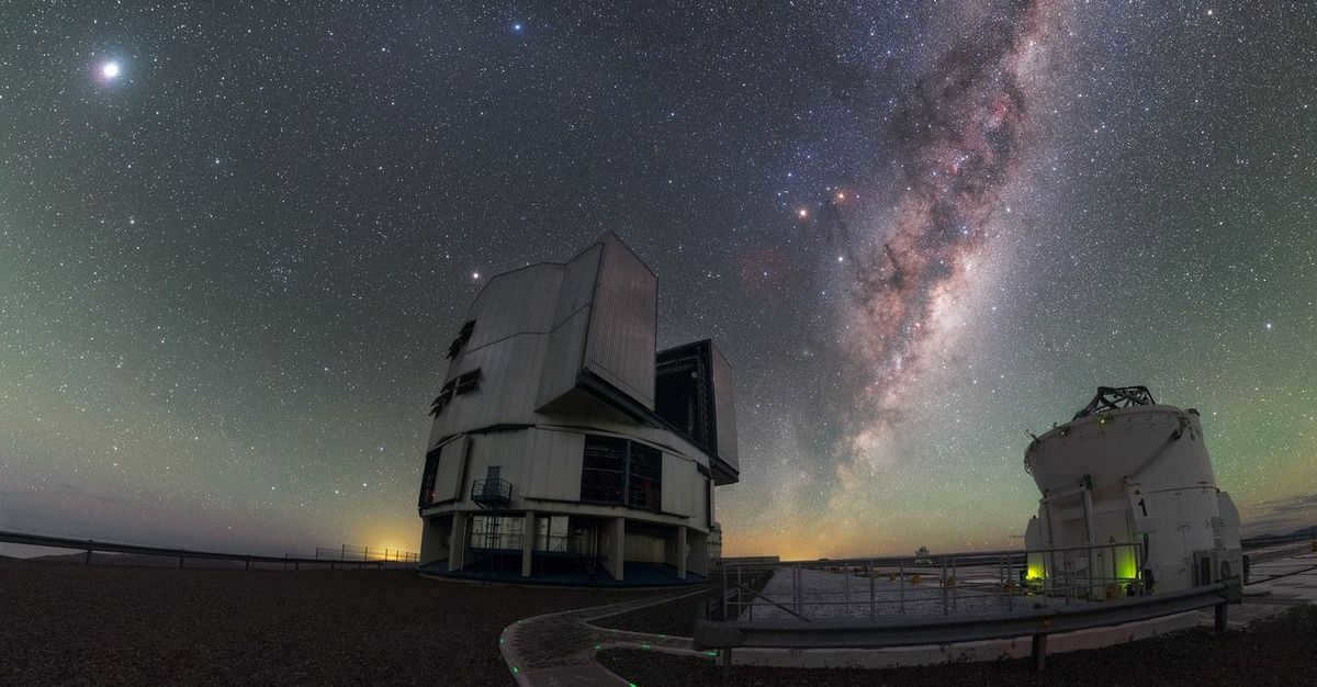 The Milky Way and telescopes in Chile.