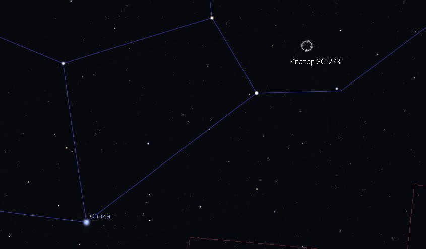 Location of the quasar Quasar 3C 273