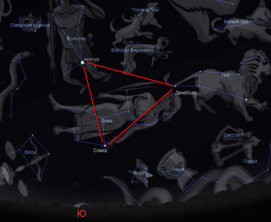 The constellation Virgo in the sky