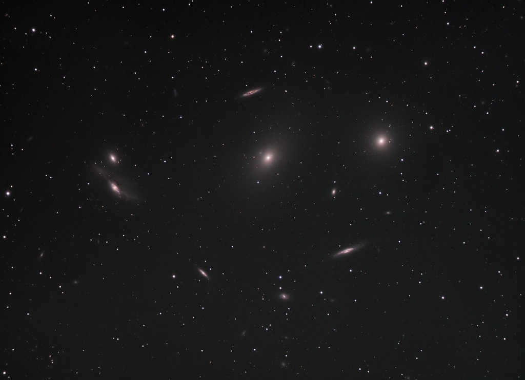 A cluster of galaxies in Virgo that includes M84 and M86
