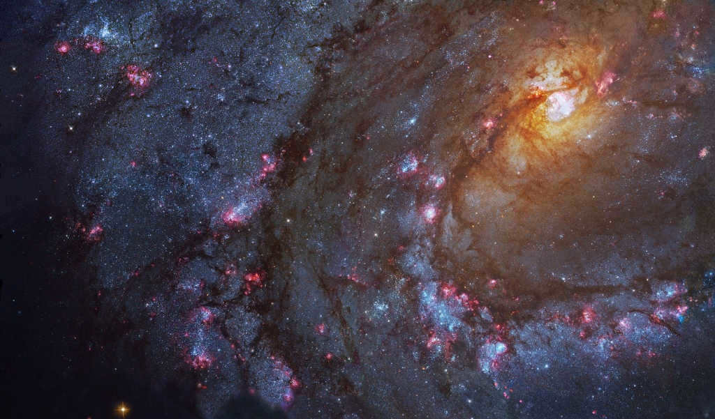 A beautiful image of the galaxy M83 obtained by the Hubble Space Telescope.