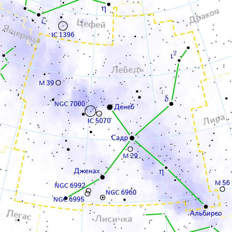 Map of the constellation Swan