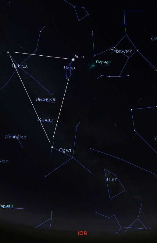 Lyre constellation in spring