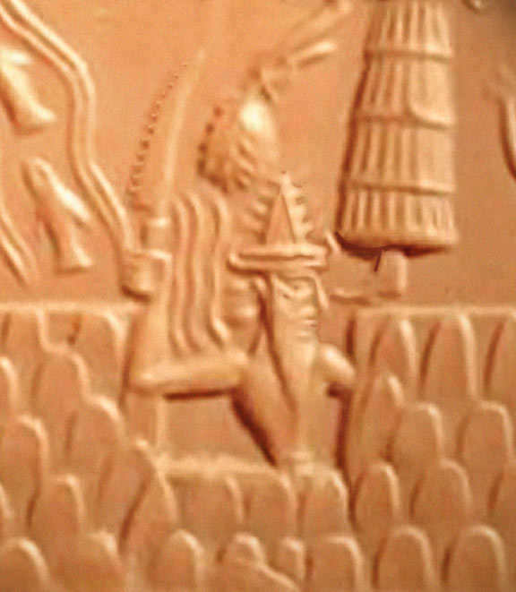 Shamash - the Sun god with a flaming sword