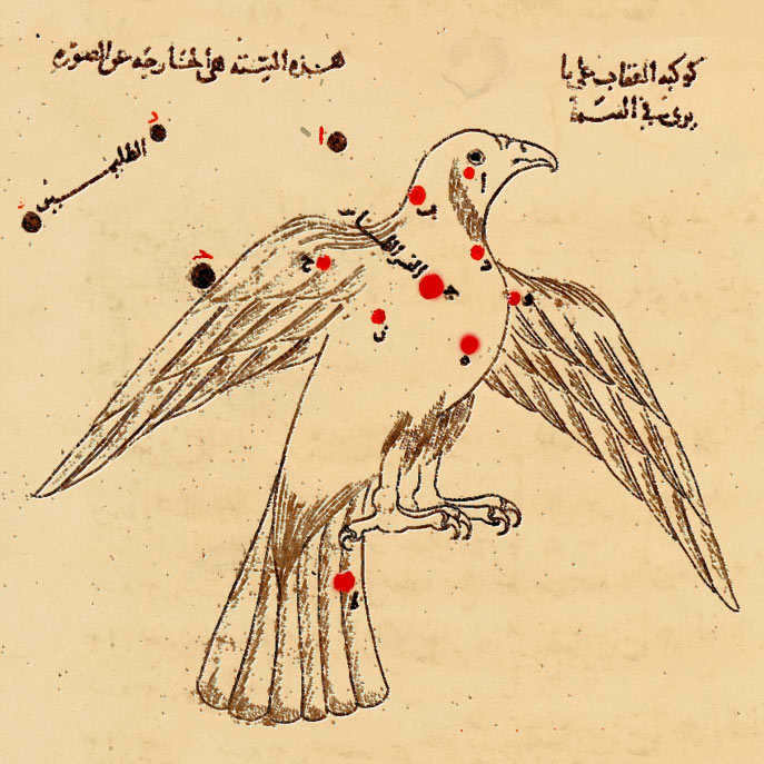The constellation Eagle. Illustration from the Book of Fixed Stars by As Sufi