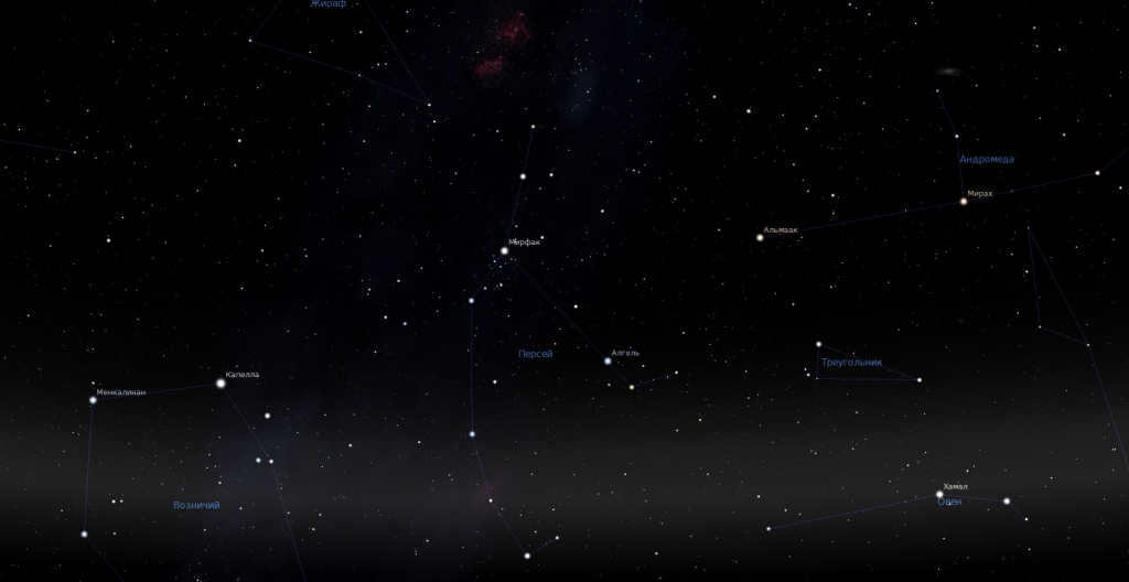 Perseus, view into the planetarium program