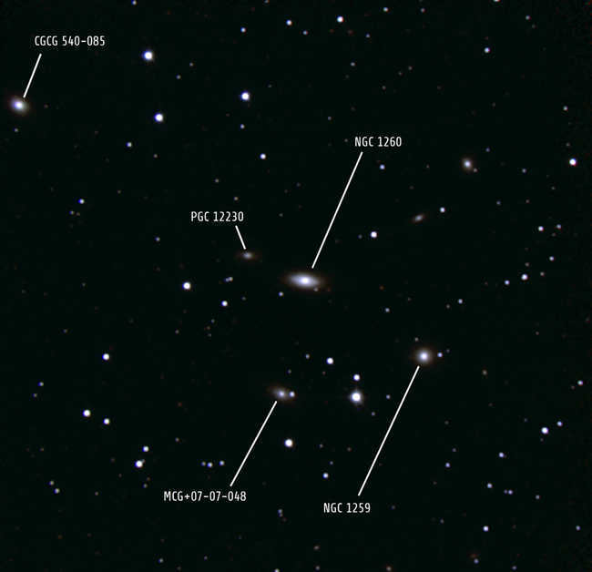 Galaxy NGC 1260 and its neighbors