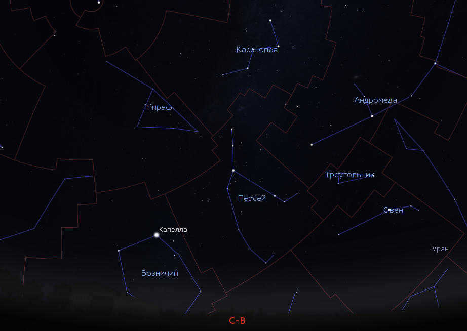 Constellation Perseus in the sky