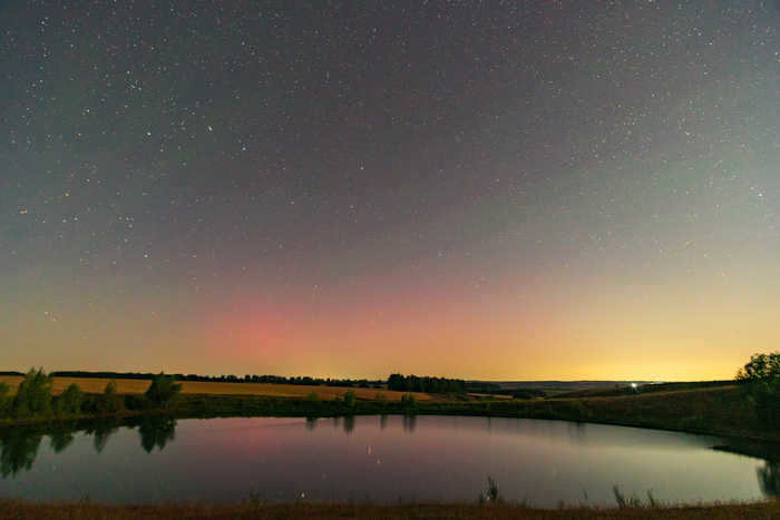 Starry August Starry sky, Big Dipper, Astrophoto, Perseids, Meteor, Milky Way, Chuvashia, Pond, Village, August, Summer, Longpost