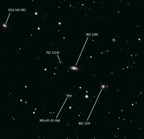 Galaxy NGC 1260 and its neighbors