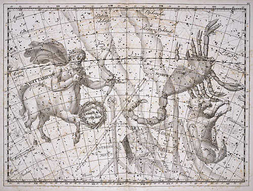 The constellation Scorpius from the Atlas Uranographia of J. E. Bode (Berlin 1801)