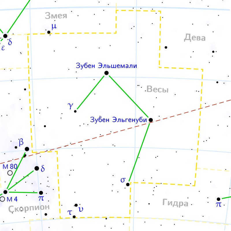 Map of the constellation Libra