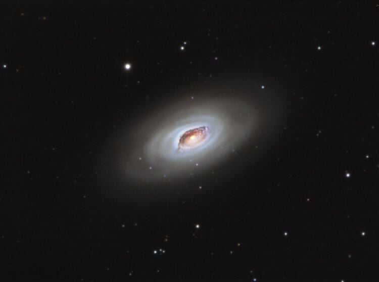 Galaxy black eye (M64). M64 is located 17 million light-years from Earth in the constellation Veronica's Hair. Photo.