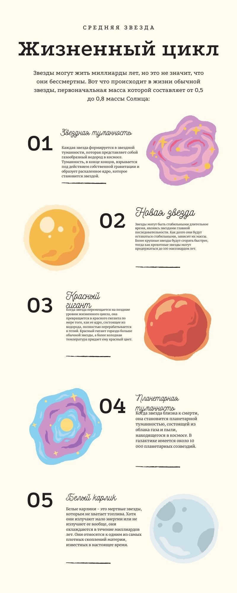 The life cycle of a star