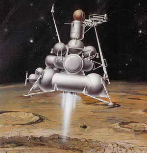 Fig. 2. The lunar station "Luna-16" makes a landing ("Quantum" No. 11, 2019)