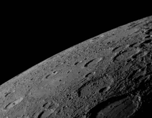 Surface resembles the lunar surface (image from the MESSENGER spacecraft)
