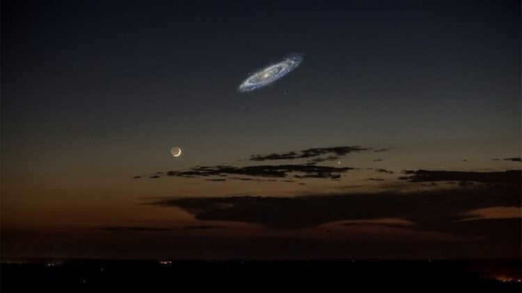 It is larger than the Milky Way. Andromeda is much larger than our galaxy. Photo.