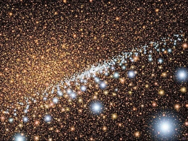 Contains a trillion stars. The Andromeda galaxy has an incredibly large number of stars. Photo.